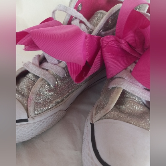 JoJo Siwa Legacee Silver Glitter High Tops Size 3 - Picture 10 of 11